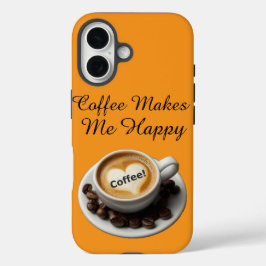 Funda iPhone 16 Coffee Makes Me Happy Cute
