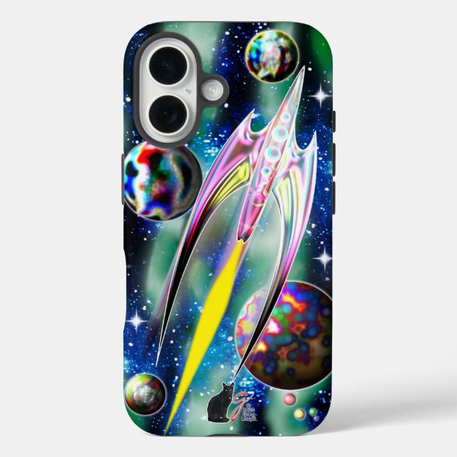 Funda iPhone 16 Cohetes de vidrio fuertes (Reverso )