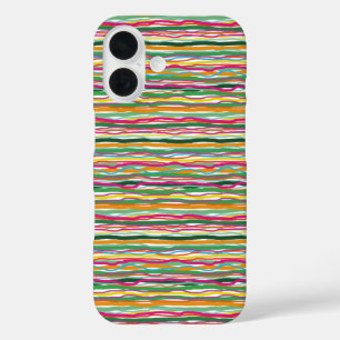 Funda iPhone 16 Colas onduladas Hippie de tono de tierra por toda 
