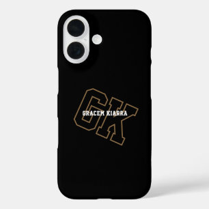 Funda iPhone 16 Colegio Universitaro Monograma de Letras Iniciales
