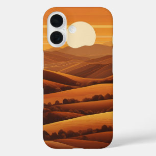 Funda iPhone 16 Colinas Retro Sunset
