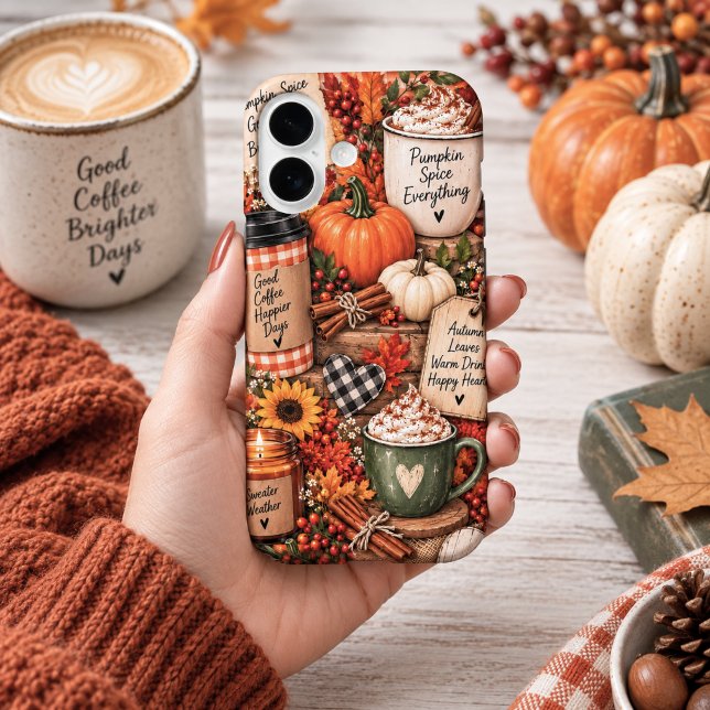 Funda iPhone 16 Collage de Especias de Calabaza de Otoño (Subido por el creador)