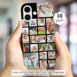 Funda iPhone 16 Collage de fotos 18 Fotos Color Personalizado Negr<br><div class="desc">Lleve 18 de sus fotos favoritas en este estuche de teléfono celular de color de fondo personalizado con un collage de fotos de una variedad de formas y tamaños para alojar una variedad de imágenes. Cambiar el color de fondo negro en EDIT. OPCIONES TELEFÓNICAS: El ejemplo se muestra en el...</div>