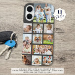 Funda iPhone 16 Collage de fotos de color Personalizado moderno 11<br><div class="desc">Cree su propio estuche de fotocollage de teléfonos celulares con esta plantilla fácil de usar para 11 imágenes en una variedad de formas y tamaños con un fondo gris oscuro editable. CAMBIOS: el color de fondo se puede cambiar o seleccionar el fondo de los gráficos estilizados o cambiar el estilo,...</div>