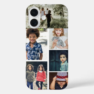 Funda iPhone 16 Collage de fotos de texto y foto personalizado