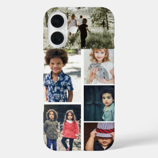 Funda iPhone 16 Collage de fotos de texto y foto personalizado