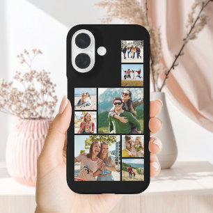 Funda iPhone 16 Collage de fotos moderno de 8 imágenes