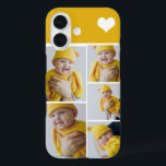 Funda iPhone 16 Collage de fotos personalizado con corazón<br><div class="desc">Haz un estuche de teléfono personalizado para mantener fotos con detalles de corazón de amor de Ricaso - agrega tus propias fotografías - collage de fotos mantener regalos disponibles para muchos estilos - elige tu opción en el menú desplegable</div>