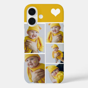 Funda iPhone 16 Collage de fotos personalizado con corazón