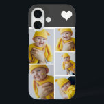 Funda iPhone 16 Collage de fotos personalizado con corazón<br><div class="desc">Haz un estuche de teléfono personalizado para mantener fotos con detalles de corazón de amor de Ricaso - agrega tus propias fotografías - collage de fotos mantener regalos disponibles para muchos estilos - elige tu opción en el menú desplegable</div>