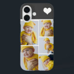 Funda iPhone 16 Collage de fotos personalizado con corazón<br><div class="desc">Haz un estuche de teléfono personalizado para mantener fotos con detalles de corazón de amor de Ricaso - agrega tus propias fotografías - collage de fotos mantener regalos disponibles para muchos estilos - elige tu opción en el menú desplegable</div>