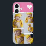 Funda iPhone 16 Collage de fotos personalizado con corazón<br><div class="desc">Haz un estuche de teléfono personalizado para mantener fotos con detalles de corazón de amor de Ricaso - agrega tus propias fotografías - collage de fotos mantener regalos disponibles para muchos estilos - elige tu opción en el menú desplegable</div>