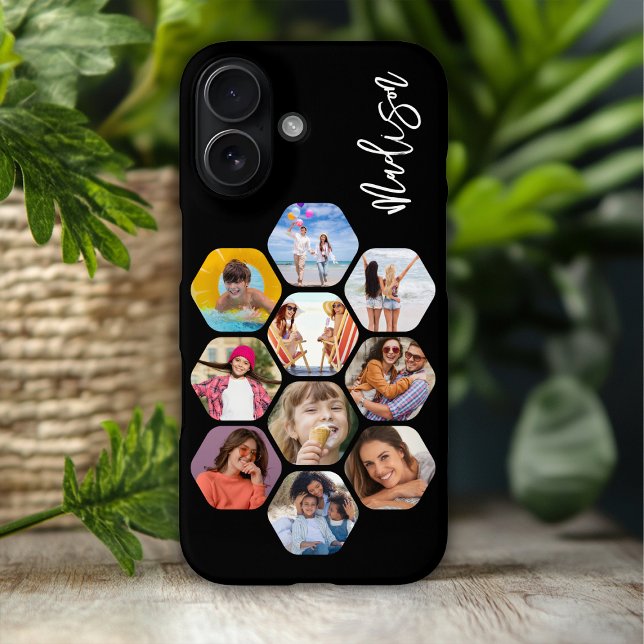 Funda iPhone 16 Collage de varias fotos simple moderno personaliza (Subido por el creador)