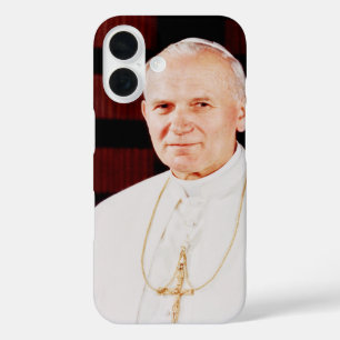 Funda iPhone 16 Collar plateado del Papa Juan Pablo II