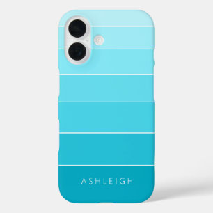 Funda iPhone 16 Color Blocks Blue Monochromatic Name