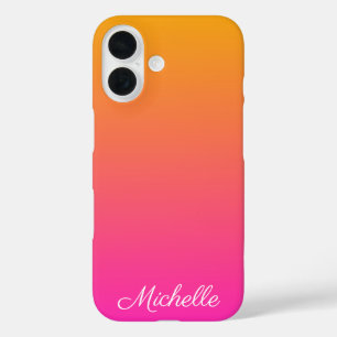 Funda iPhone 16 Color del gradiente amarillo y rosa