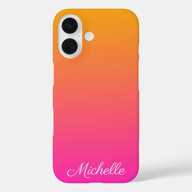 Funda iPhone 16 Color del gradiente amarillo y rosa (Reverso )