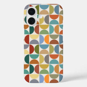 Funda iPhone 16 Color del patrón de semicírculos MCM en crema