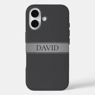 Funda iPhone 16 Color editable de banda de degradado simple y eleg