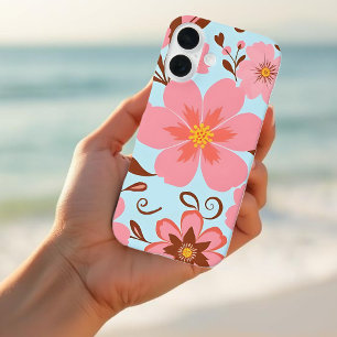 Funda iPhone 16 Color Floral Rosa - Flores Pastel Vibes-Retro