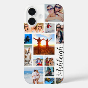 Funda iPhone 16 Color moderno de 13 Collages de fotos estilo Perso