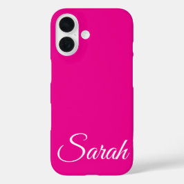 Funda iPhone 16 Color rosa del nombre clásico moderno y elegante