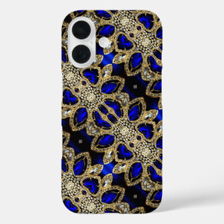 Funda iPhone 16 color turquesa de moda dorado plateado azul profun