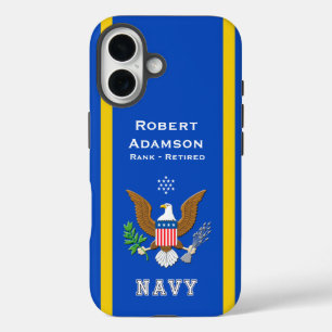 Funda iPhone 16 Colores de la marina estadounidense y personalizac