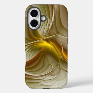 Funda iPhone 16 Colores de metales preciosos, arte fractal abstrac