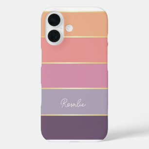 Funda iPhone 16 Colores de verano personalizado bandas de bloques 