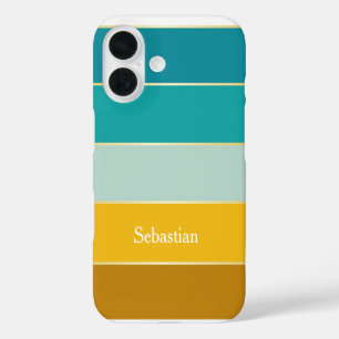 Funda iPhone 16 Colores de verano personalizado bandas de bloques 