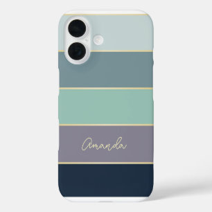 Funda iPhone 16 Colores de verano personalizado bandas de bloques 