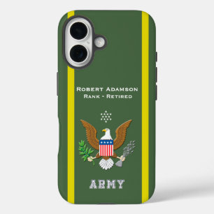 Funda iPhone 16 Colores del ejército y personalización del emblema