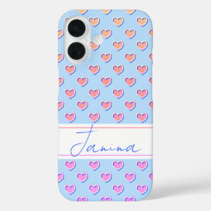 Funda iPhone 16 Colores Encantadores Plantilla de Nombre Personali