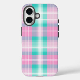 Funda iPhone 16 Colores primaverales a cuadros pastel agradables