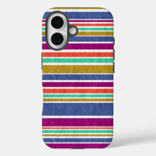 Funda iPhone 16 Colores Retro Texturizados Rayados