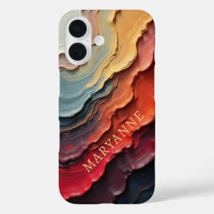 Funda iPhone 16 Colores únicos de pintura desecada a la moda