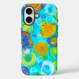 Funda iPhone 16 Colorful Frog Rainbow Water Phone Case