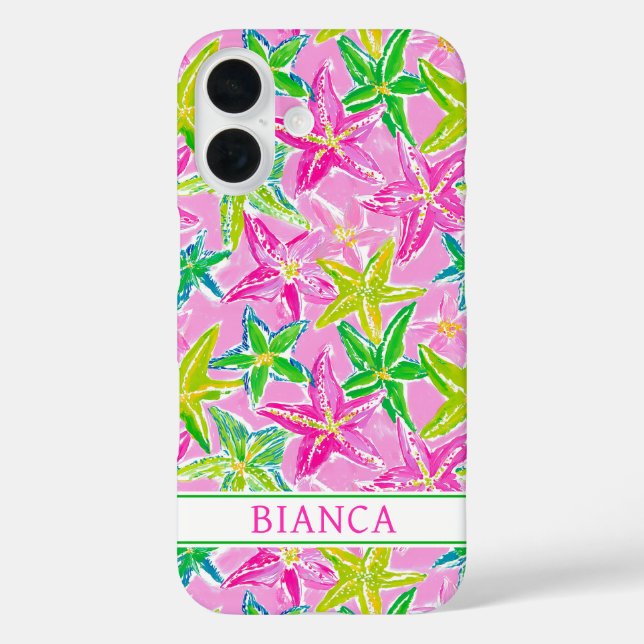 Funda iPhone 16 Colorful Starfish Monogrammed (Reverso )