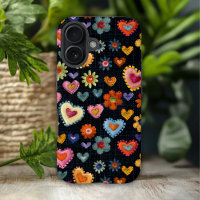 Colorida Girly Love Hearts Flor Patrón 3D