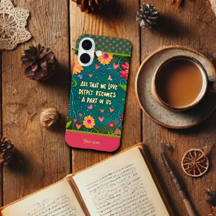 Funda iPhone 16 Colorida y alegre cita de amor nombre de inespirit