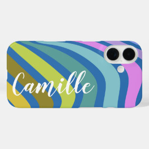 Funda iPhone 16 Colorido Abstract Squiggle Swirls Personalizado