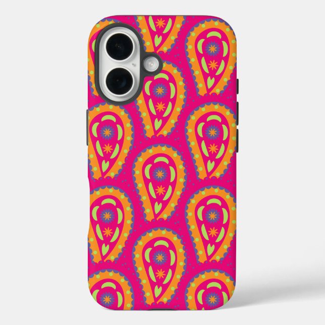 Funda iPhone 16 Colorido Paisley (Reverso )