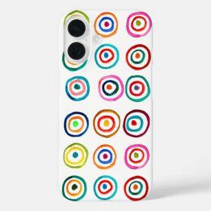 Funda iPhone 16 Coloridos círculos arcoiris color de agua