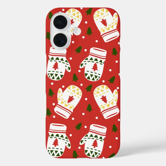 Funda iPhone 16 Cómodos guantes de invierno dorados (Reverso )