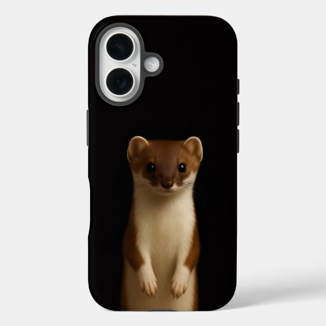 Funda iPhone 16 Compañero para iPhone 16 Black 4 Luxe, Comadreja E (Reverso )
