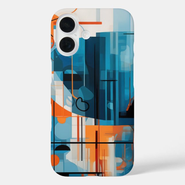 Funda iPhone 16 Composición de formas geométricas abstractas (Reverso )