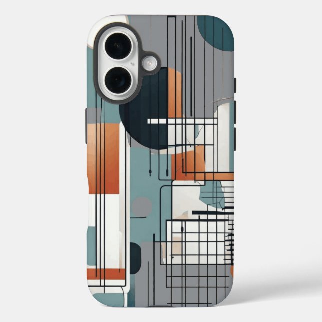 Funda iPhone 16 Composición geométrica (Reverso )