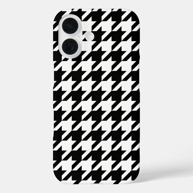 Funda iPhone 16 Comprobación de la galga negra y blanca (Reverso )
