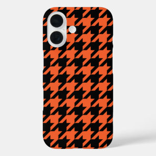 Funda iPhone 16 Comprobación de la pataleta negra del naranja